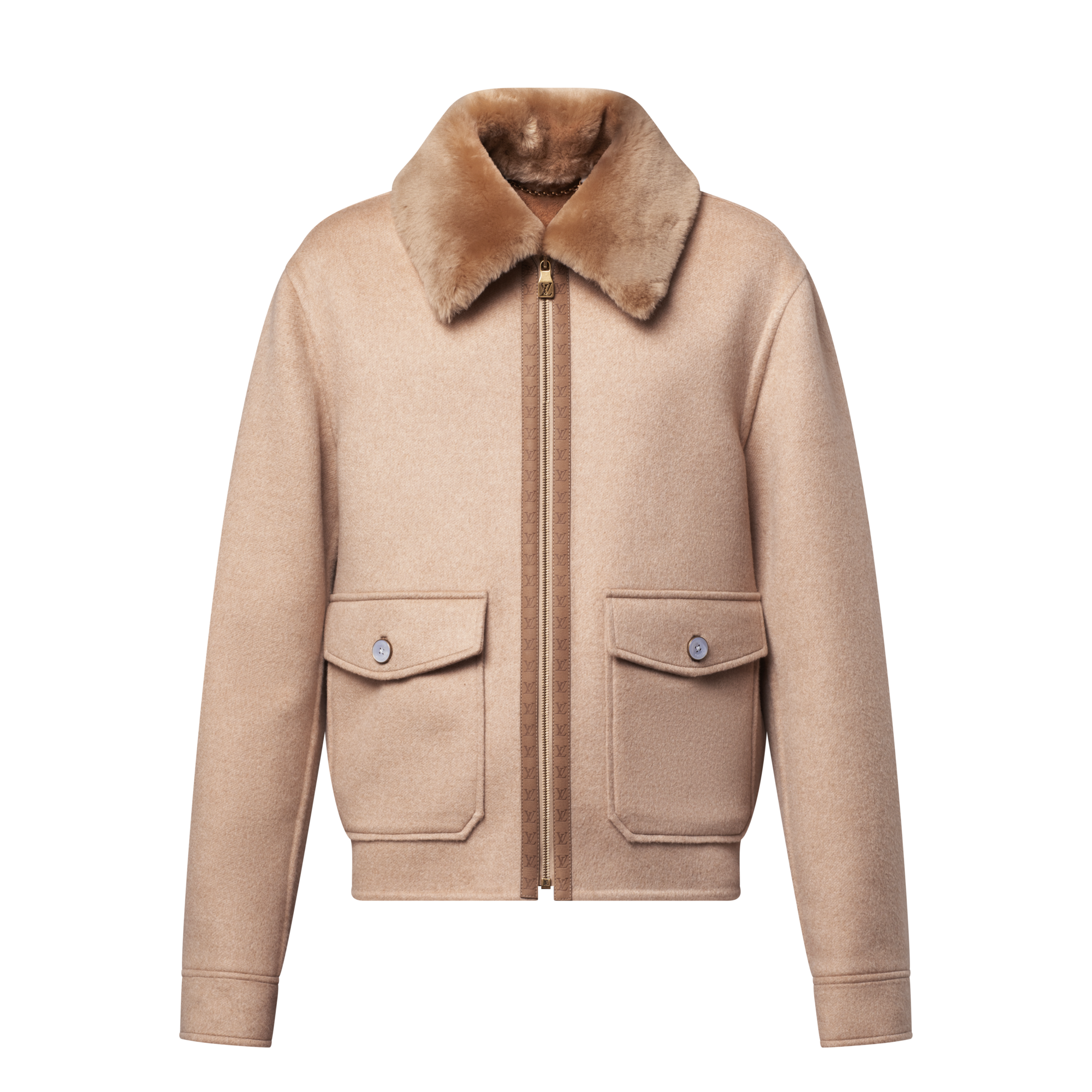 Louis Vuitton ファー付きジャケット ベージュ Vicuna-Cashmere Blend Double Face Blouson - Ready to Wear | LOUIS